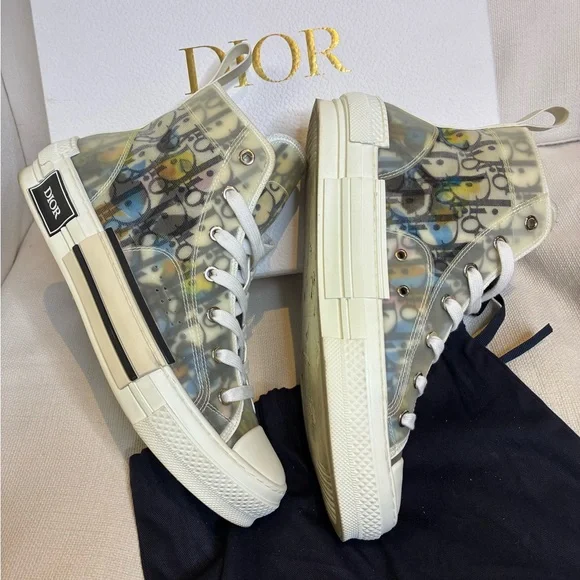 Dior 39 US6 B23 Translucent High-Top Sneakers with Multicolor Accents - Picture 7 of 10